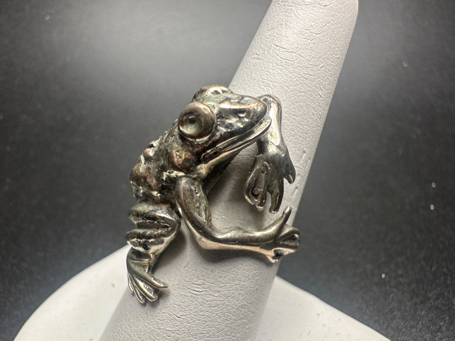 Sterling Silver Frog Ring 15.8g Size 8.25  [Photo 2]