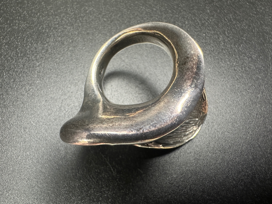 Sterling Silver Modernist Wave Ring 11.1g Size 9 [Photo 5]