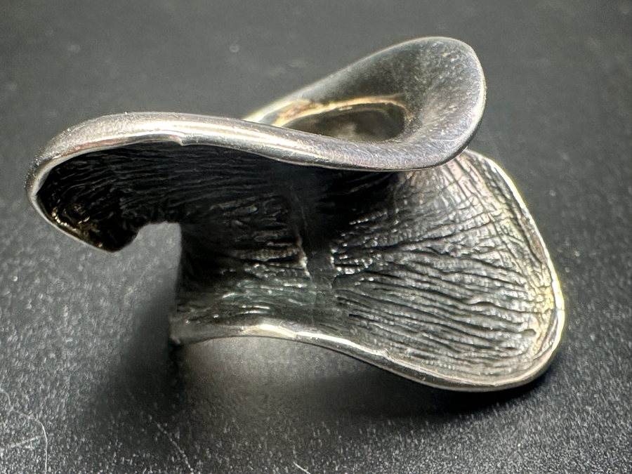 Sterling Silver Modernist Wave Ring 11.1g Size 9 [Photo 6]