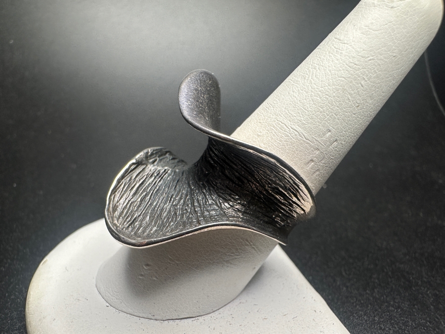 Sterling Silver Modernist Wave Ring 11.1g Size 9 [Photo 3]