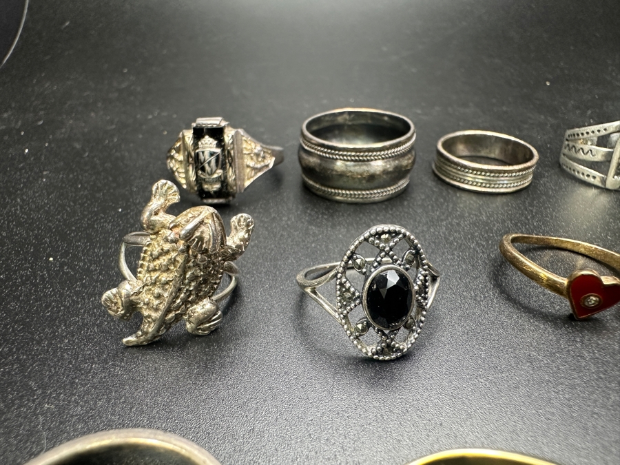 (15) Sterling Silver Rings Of Various Sizes 83.6g [Photo 6]