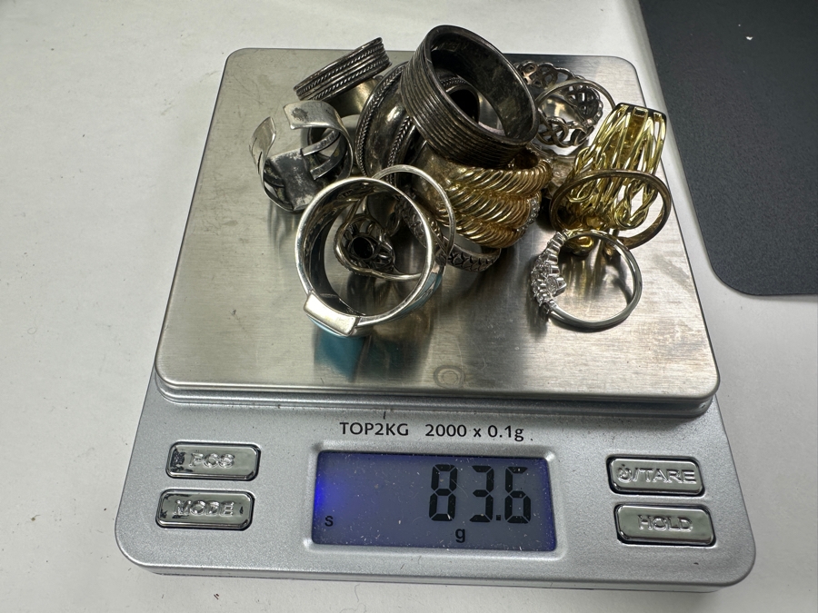 (15) Sterling Silver Rings Of Various Sizes 83.6g [Photo 13]