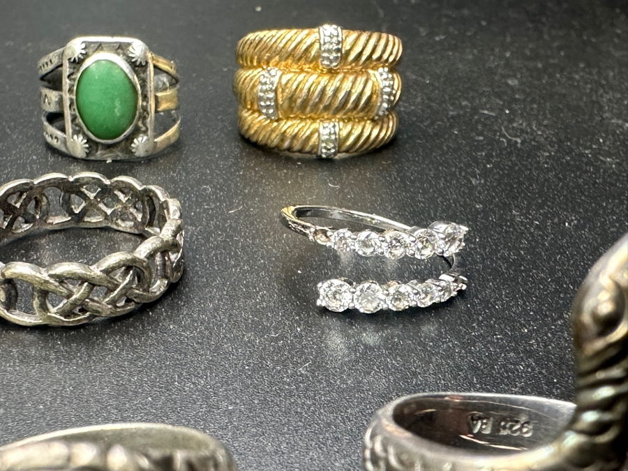 (15) Sterling Silver Rings Of Various Sizes 83.6g [Photo 8]
