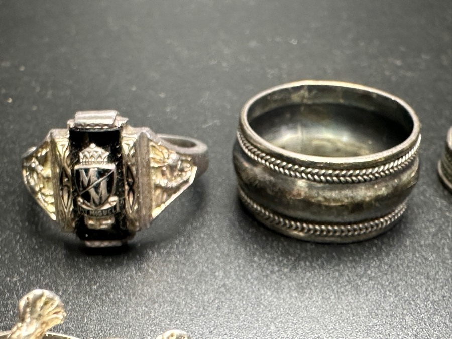 (15) Sterling Silver Rings Of Various Sizes 83.6g [Photo 9]