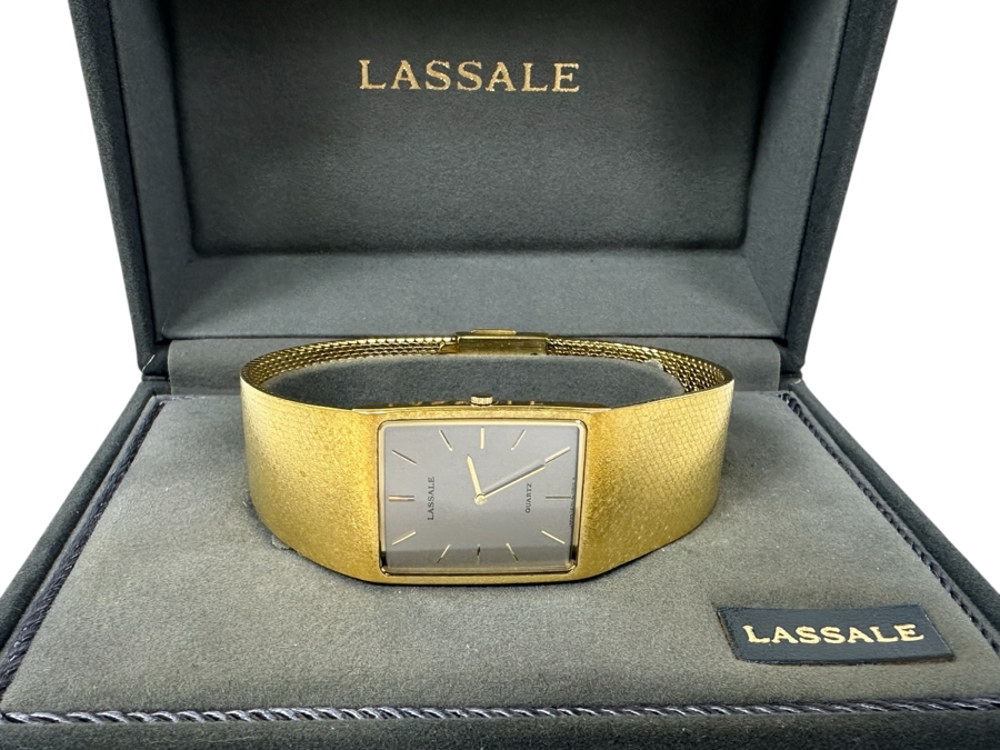 New Old Stock Vintage Gold-Plated Seiko Lassale Quartz Wristwatch