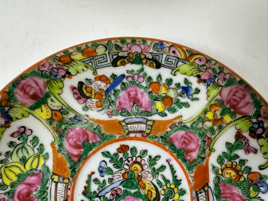 Set of (6) Chinese Famille Rose Medallion Porcelain Plates 5.5'W [Photo 4]