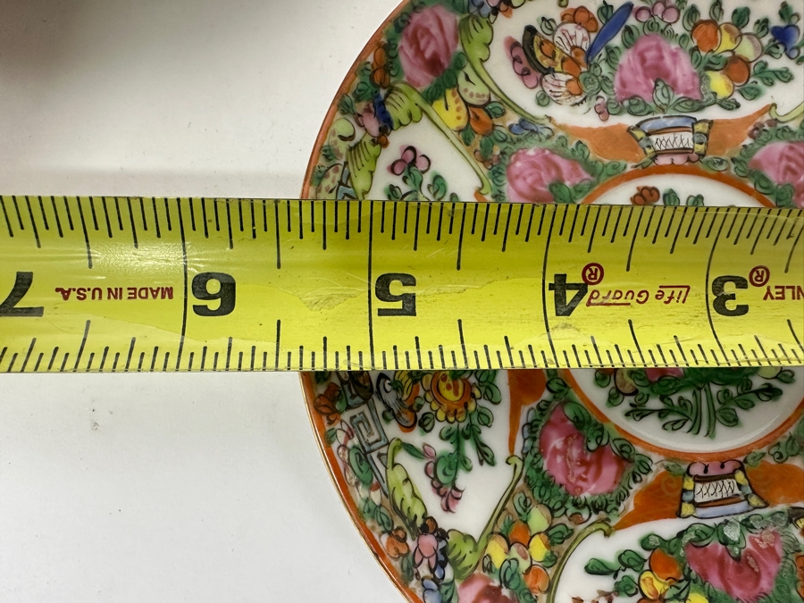 Set of (6) Chinese Famille Rose Medallion Porcelain Plates 5.5'W [Photo 6]