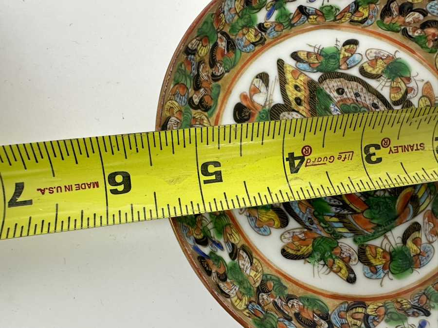 Set of (3) Chinese Famille Rose Medallion Porcelain Plates And (3) Chinese 'Thousand Butterfly' Pattern (Hudiepan) Porcelain Plates 5.5'W [Photo 13]