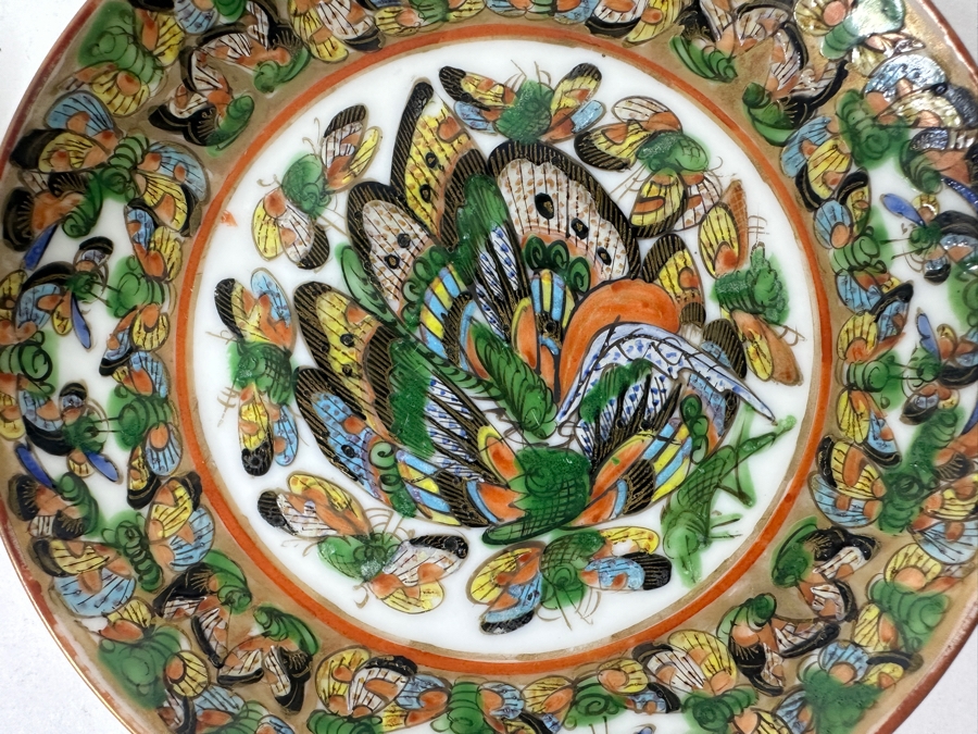 Set of (3) Chinese Famille Rose Medallion Porcelain Plates And (3) Chinese 'Thousand Butterfly' Pattern (Hudiepan) Porcelain Plates 5.5'W [Photo 3]