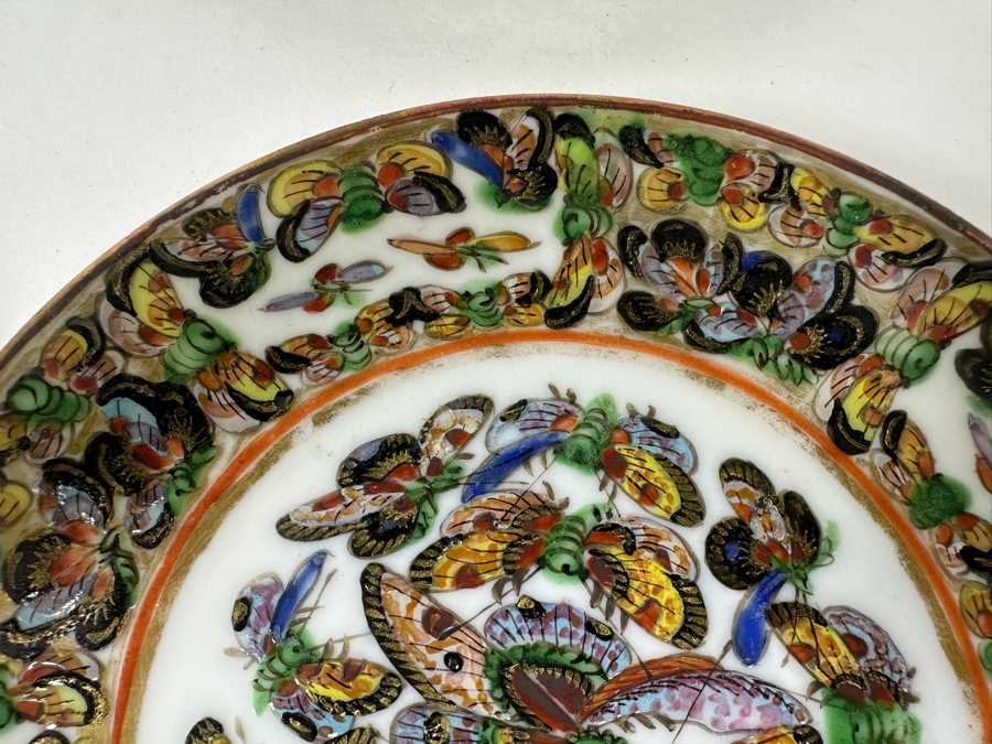 Set of (3) Chinese Famille Rose Medallion Porcelain Plates And (3) Chinese 'Thousand Butterfly' Pattern (Hudiepan) Porcelain Plates 5.5'W [Photo 6]