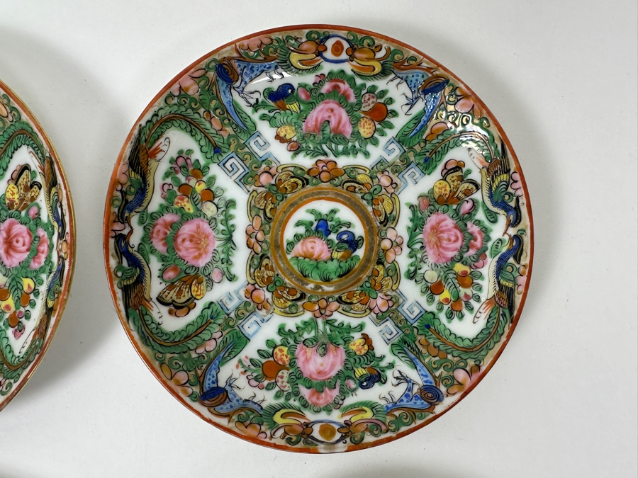 Set of (3) Chinese Famille Rose Medallion Porcelain Plates And (3) Chinese 'Thousand Butterfly' Pattern (Hudiepan) Porcelain Plates 5.5'W [Photo 7]