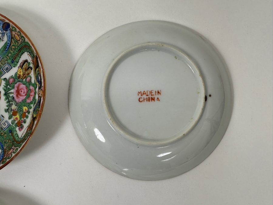 Set of (3) Chinese Famille Rose Medallion Porcelain Plates And (3) Chinese 'Thousand Butterfly' Pattern (Hudiepan) Porcelain Plates 5.5'W [Photo 10]