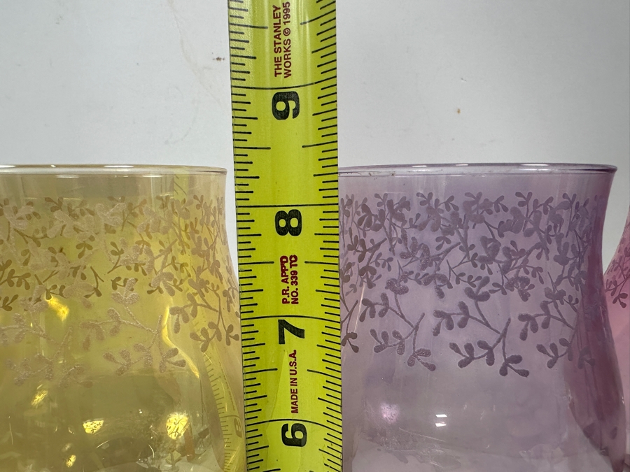 Set Of (4) Vintage Cristalleria Fratelli Fumo Handmade Italian Crystal Wine Glasses 8.5'H [Photo 4]