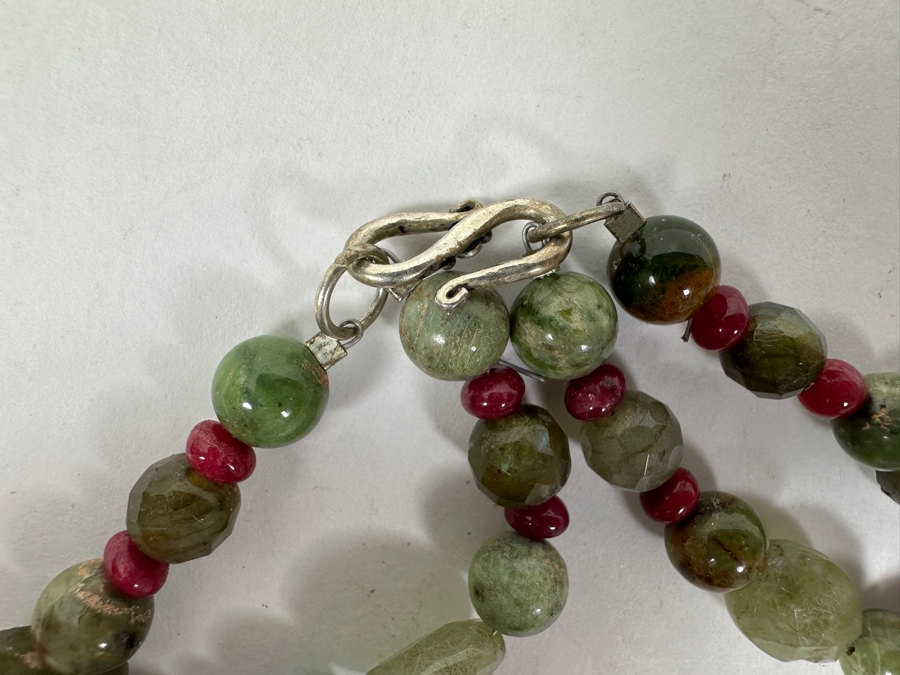 Double-Strand Multi-Stone 20' Necklace With Rubies, Labradorite And Other Stones Estimate $200 [Photo 6]