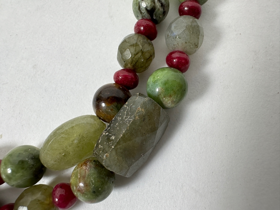 Double-Strand Multi-Stone 20' Necklace With Rubies, Labradorite And Other Stones Estimate $200 [Photo 3]