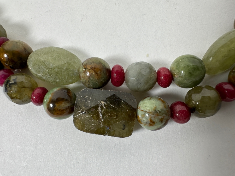 Double-Strand Multi-Stone 20' Necklace With Rubies, Labradorite And Other Stones Estimate $200 [Photo 2]
