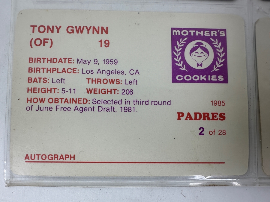 Vintage 1986 Mother's Cookies San Diego Padres Baseball Cards Including Tony Gwynn, Rich Gossage, Steve Garvey, Garry Templeton And Bruce Bochy [Photo 11]