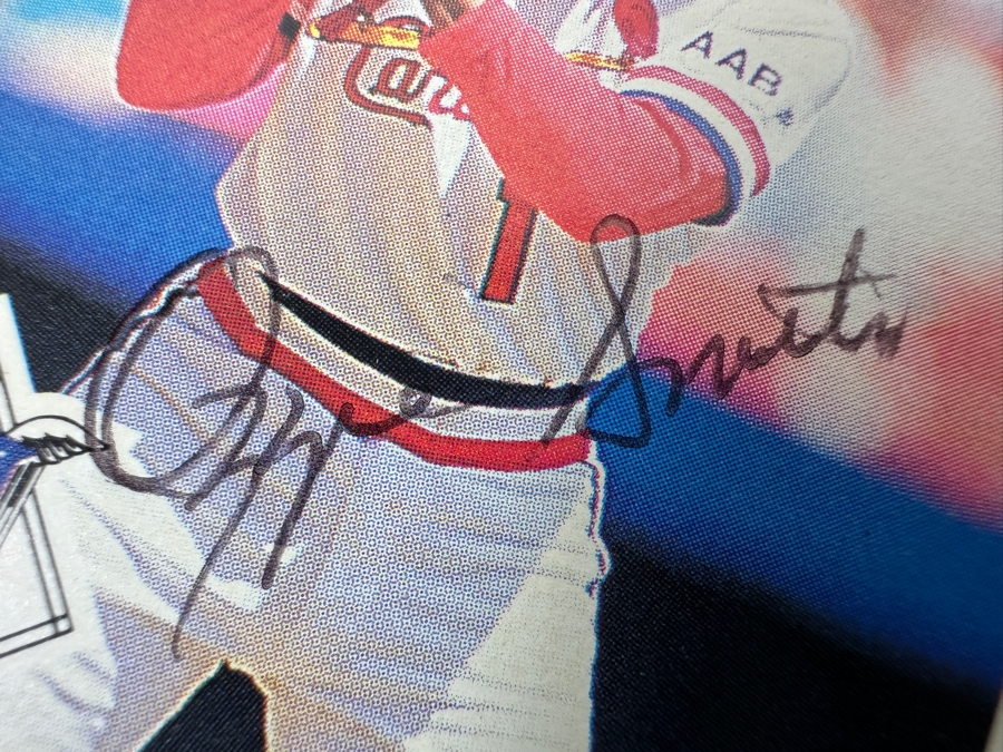 (3) Signed Ozzie Smith St. Louis Cardinals Baseball Cards [Photo 7]