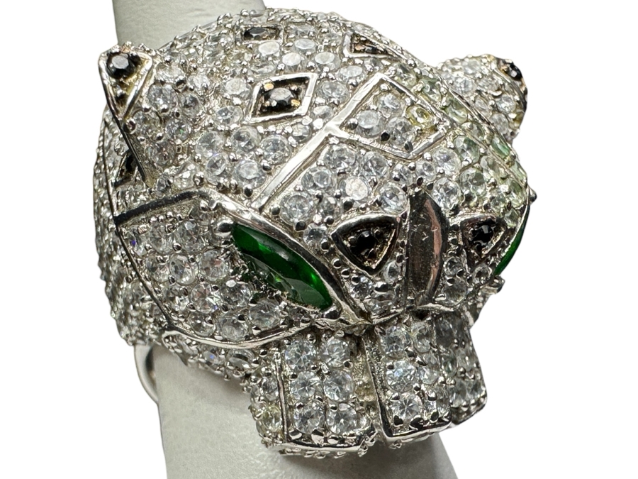 Costume Panther Ring In Manner Of Cartier Size 9.5 19.5g