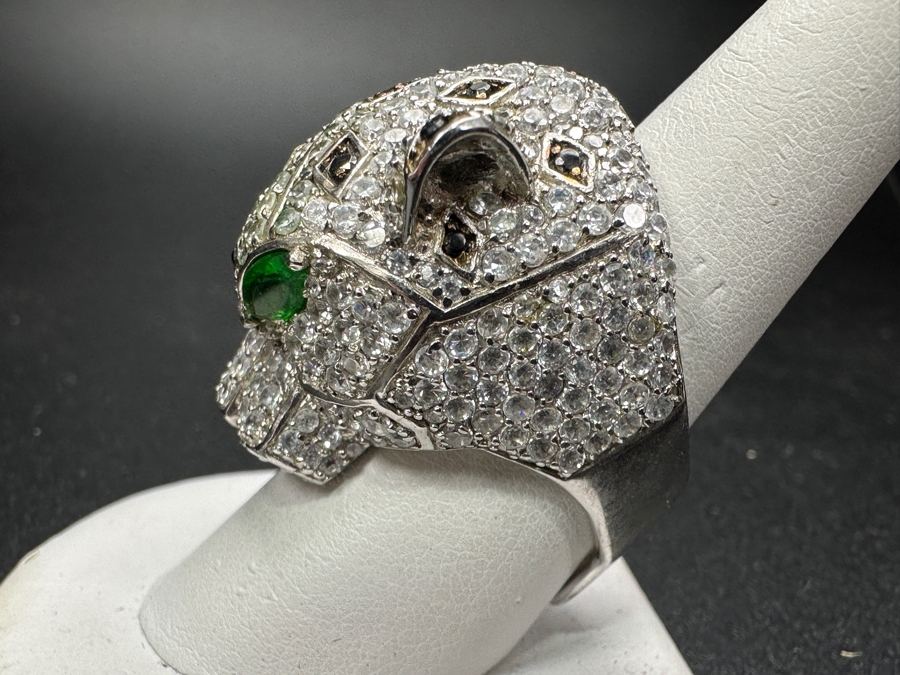 Costume Panther Ring In Manner Of Cartier Size 9.5 19.5g [Photo 7]
