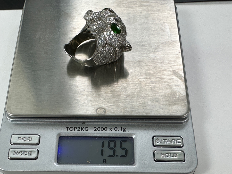 Costume Panther Ring In Manner Of Cartier Size 9.5 19.5g [Photo 15]