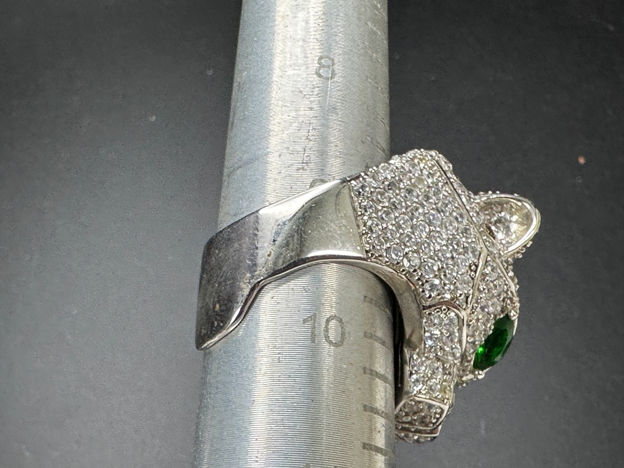 Costume Panther Ring In Manner Of Cartier Size 9.5 19.5g [Photo 14]