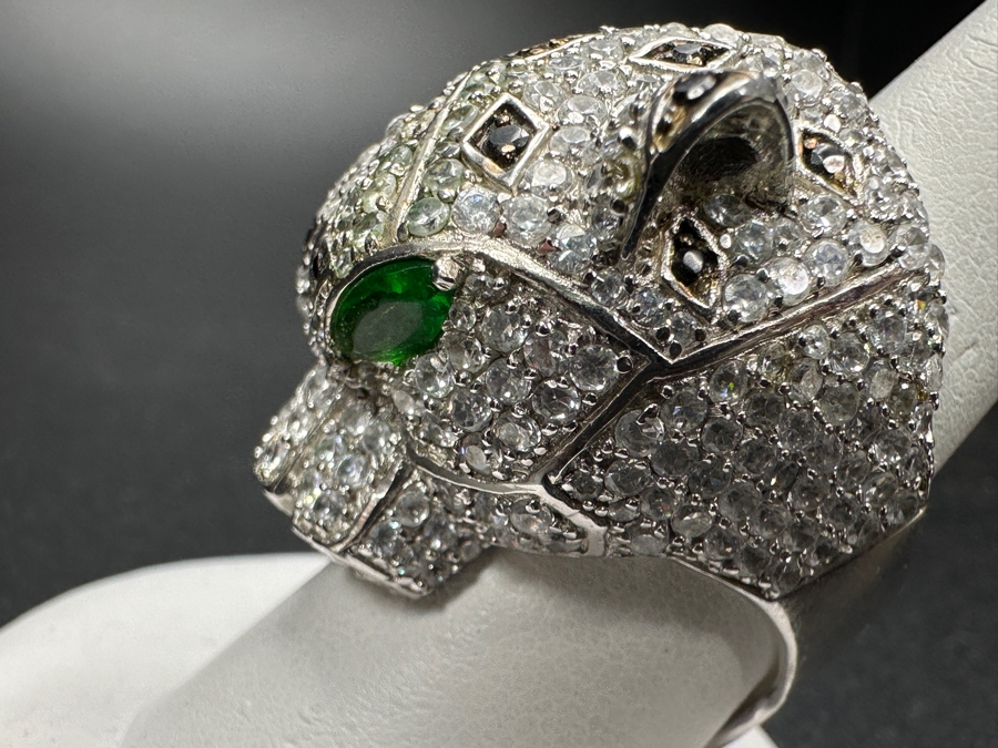 Costume Panther Ring In Manner Of Cartier Size 9.5 19.5g [Photo 8]