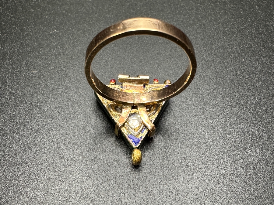 14k Gold Enamel Ring Size 8 5.9g Retails $2,200 [Photo 7]