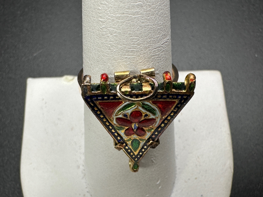 14k Gold Enamel Ring Size 8 5.9g Retails $2,200 [Photo 2]
