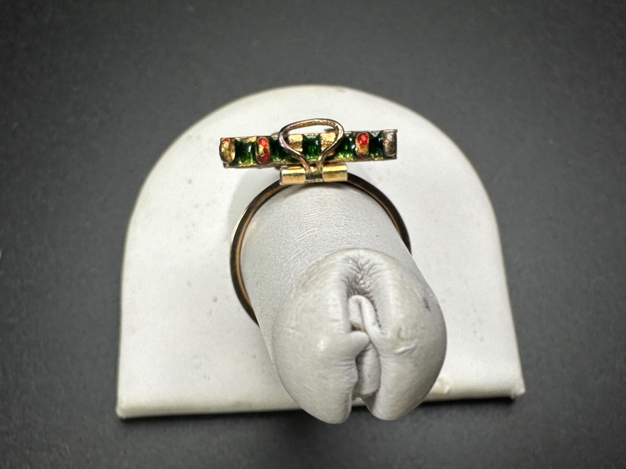 14k Gold Enamel Ring Size 8 5.9g Retails $2,200 [Photo 6]