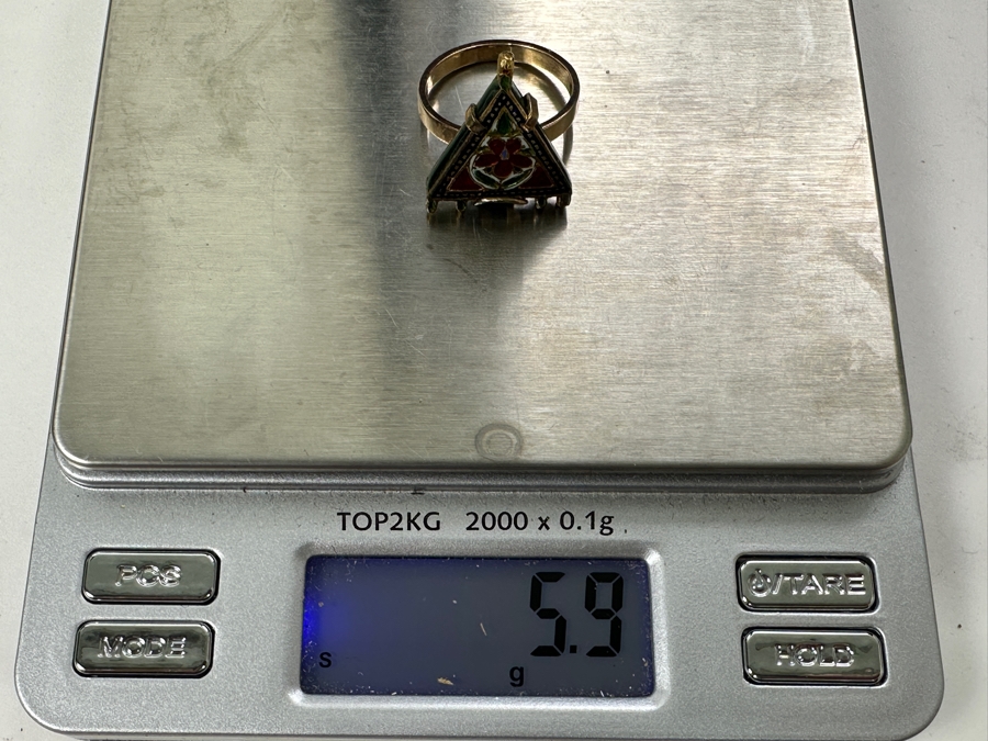 14k Gold Enamel Ring Size 8 5.9g Retails $2,200 [Photo 9]