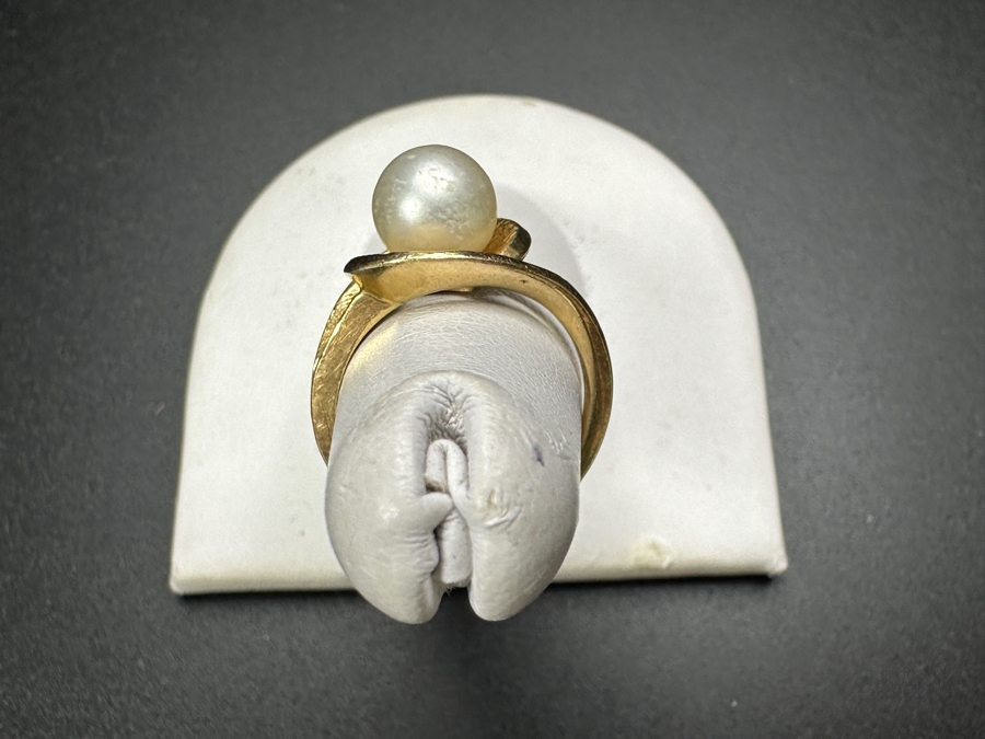 14k Gold 7.5mm Pearl Ring Size 4.75 4.1g Retails $1,600 [Photo 4]