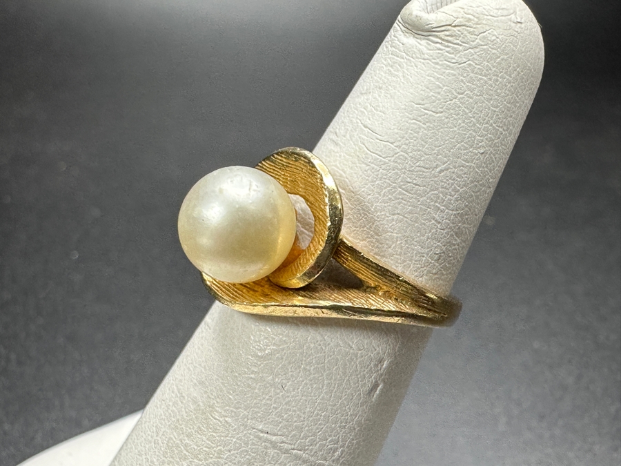 14k Gold 7.5mm Pearl Ring Size 4.75 4.1g Retails $1,600 [Photo 3]