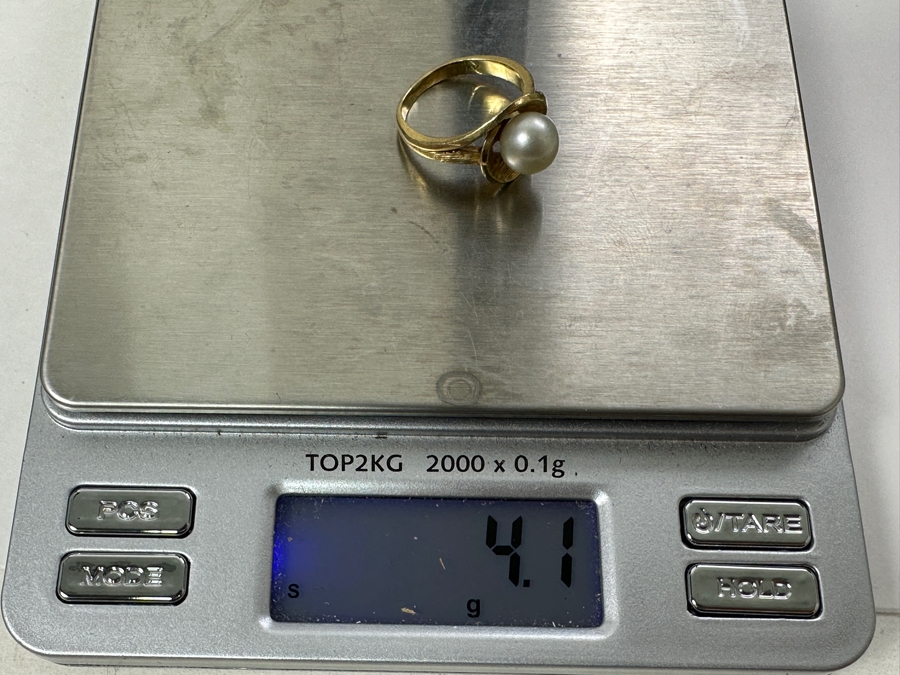 14k Gold 7.5mm Pearl Ring Size 4.75 4.1g Retails $1,600 [Photo 7]