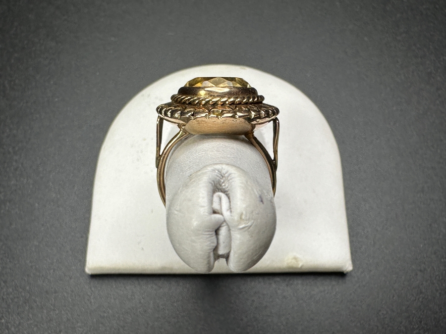 14k Gold Citrine Ring 15x10mm Est. 6.5ct Size 7 6.2g Retails $2,400 [Photo 5]