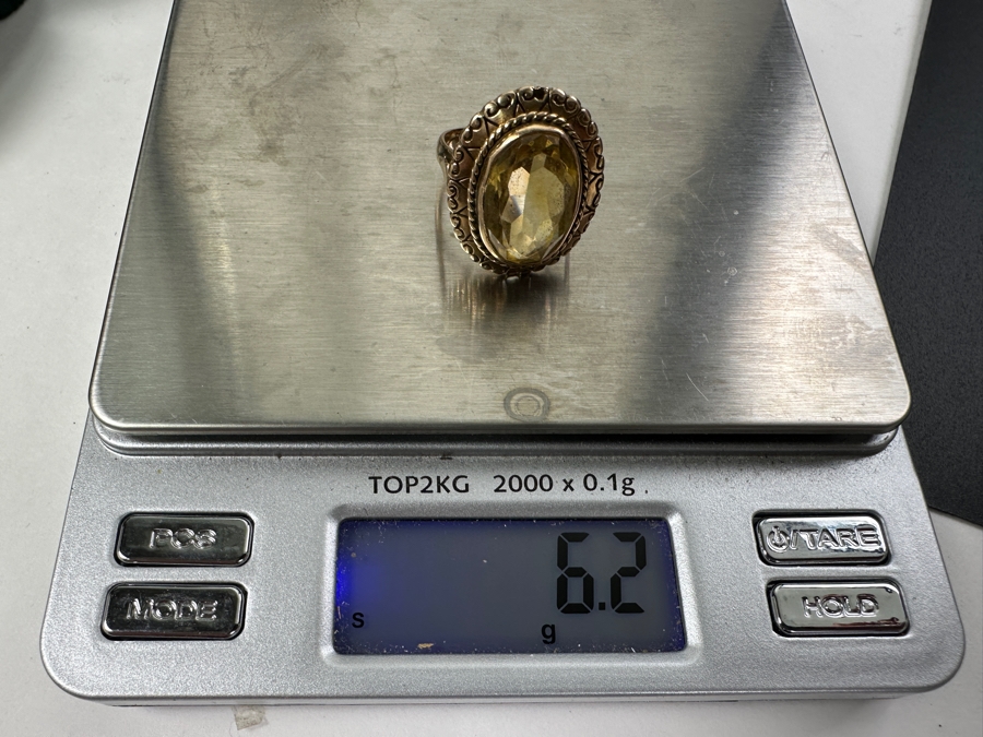 14k Gold Citrine Ring 15x10mm Est. 6.5ct Size 7 6.2g Retails $2,400 [Photo 8]