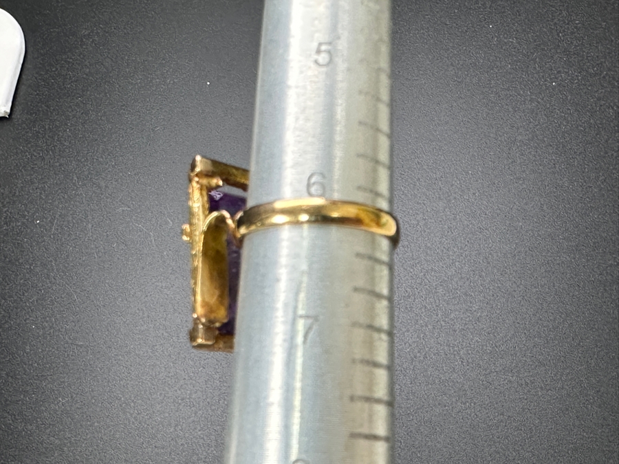 Large 14k Gold 19x11 Amethyst Ring 9.8g Size 6 Retails $3,000 [Photo 12]