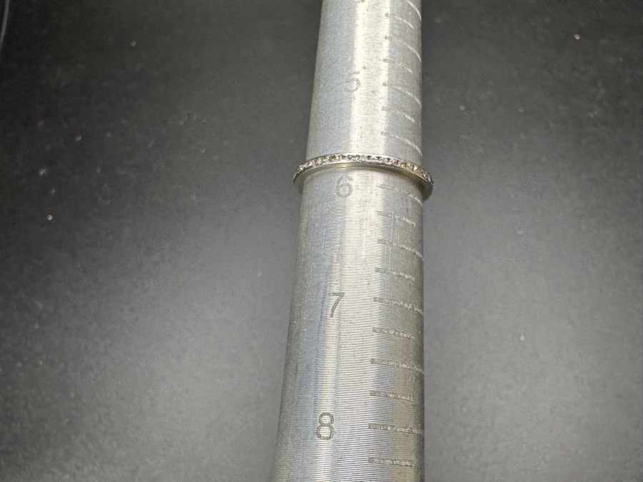 Small Platinum Diamond Ring Set With (42) .5mm Round Diamonds Est. .20cttw 1.2g Estimate $500 [Photo 3]