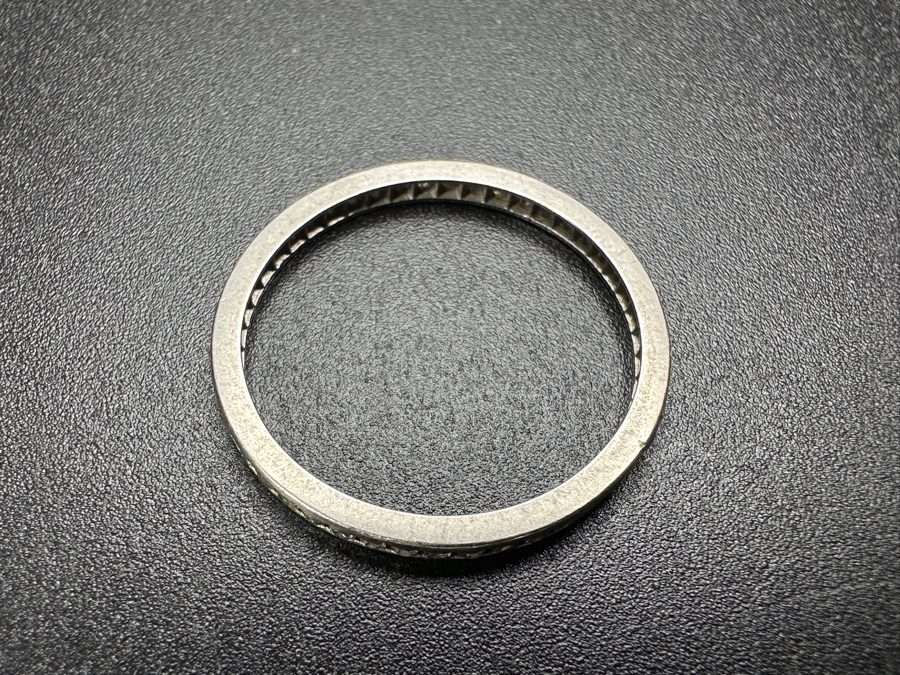 Small Platinum Diamond Ring Set With (42) .5mm Round Diamonds Est. .20cttw 1.2g Estimate $500 [Photo 2]