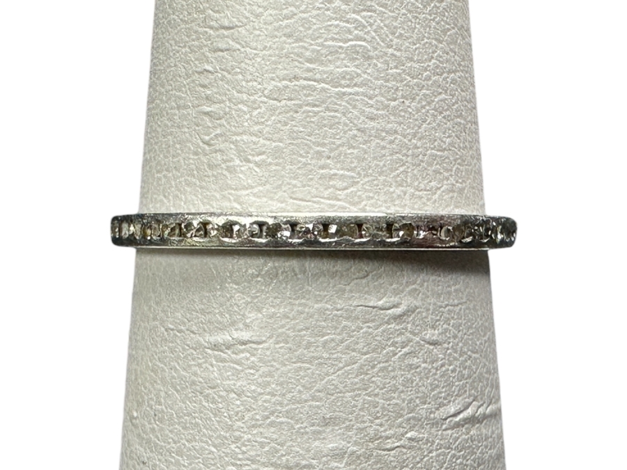 Small Platinum Diamond Ring Set With (42) .5mm Round Diamonds Est. .20cttw 1.2g Estimate $500