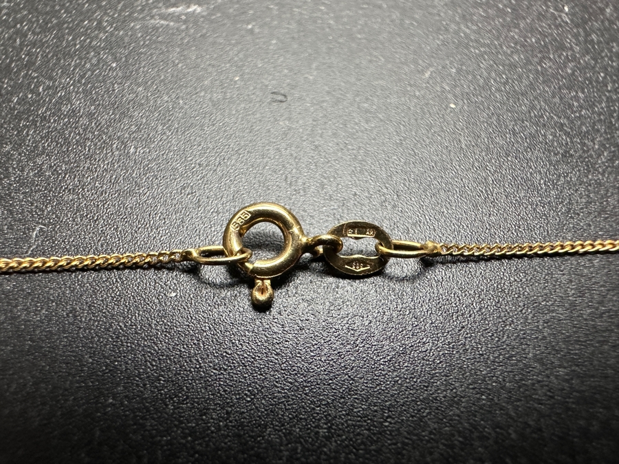 14k Gold Diamond / Ruby Pendant With 14k Gold 16' Chain Necklace 1.6g [Photo 4]