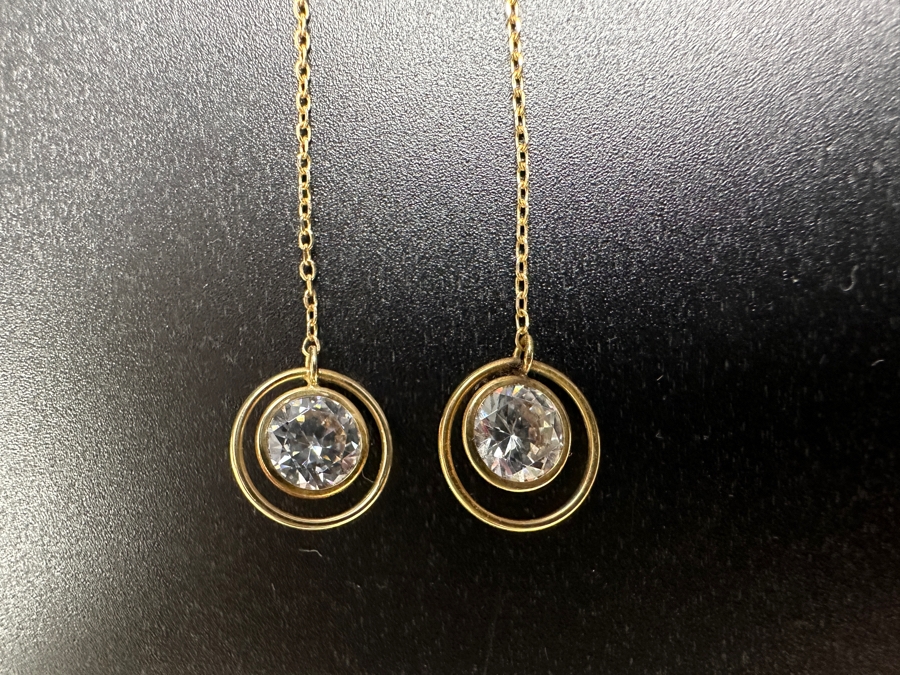 14k Gold CZ Earrings 1.2g Estimate $300 [Photo 2]