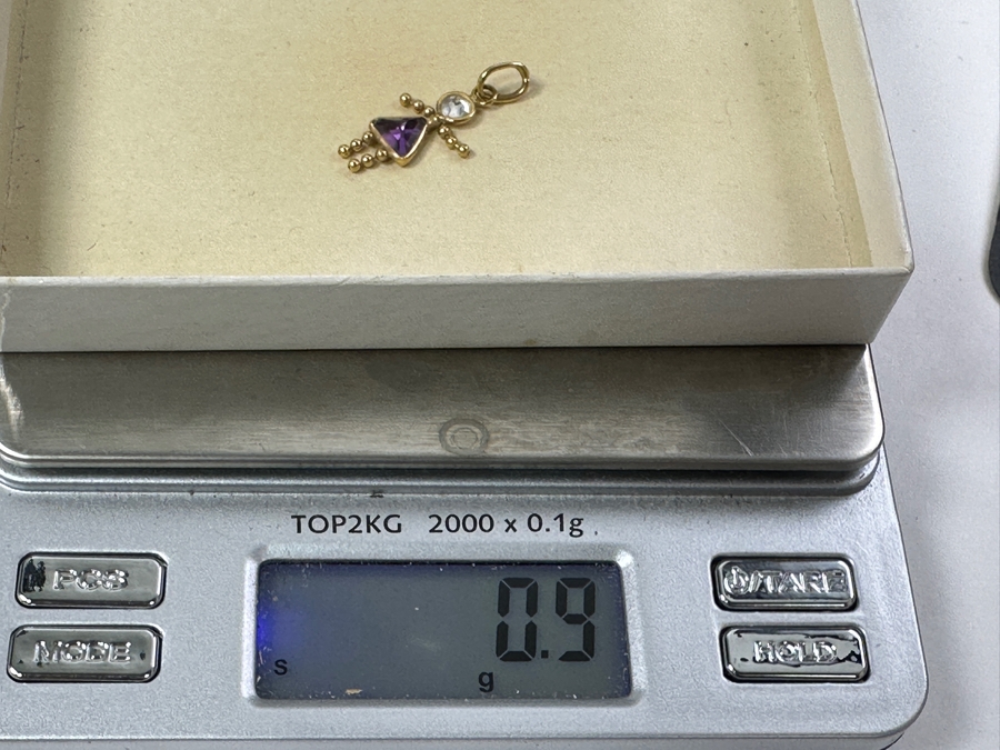 14k Gold Birthstone Little Girl Pendant Made In Italy 0.9g [Photo 5]