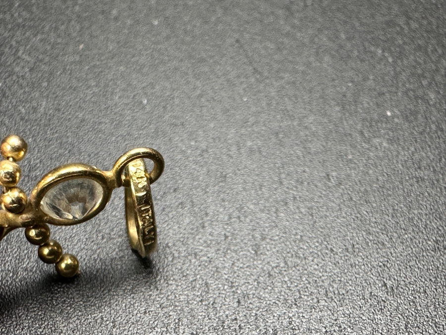 14k Gold Birthstone Little Girl Pendant Made In Italy 0.9g [Photo 2]