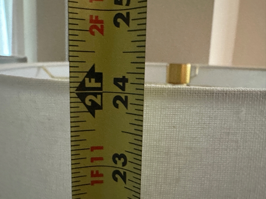 Pair Of White Table Lamps - One Cordless and Requires Battery Operated Bulb 24'H [Photo 5]