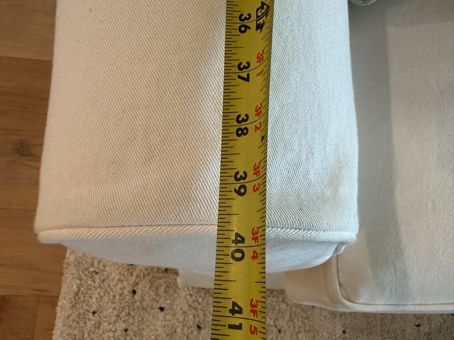 Pottery Barn Slipcovered Sofa 94'W X 40'D X 40'H With Five Throw Pillows [Photo 10]