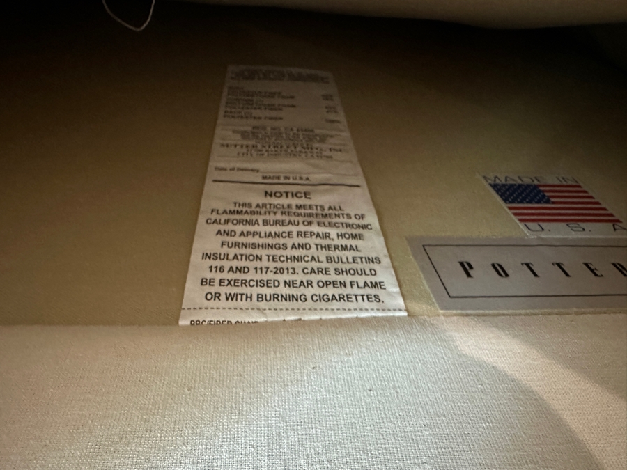 Pair Of Pottery Barn Slipcovered Armchairs 40'W X 39'D X 39'H With Two Throw Pillows [Photo 7]