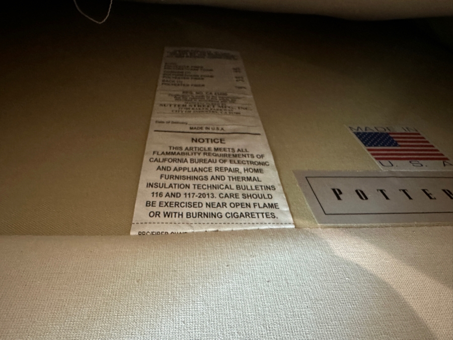 Pair Of Pottery Barn Slipcovered Armchairs 40'W X 39'D X 39'H With Two Throw Pillows [Photo 8]