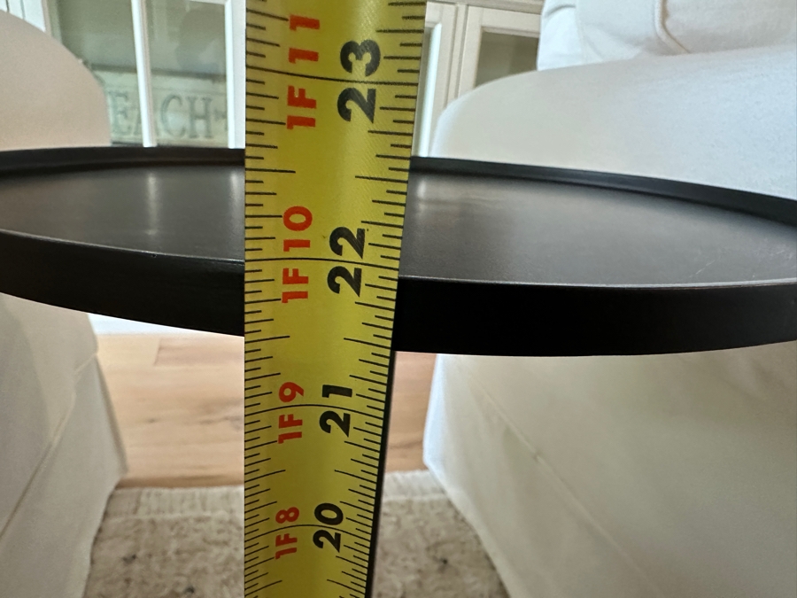 Black Metal Pedestal Side Table 15W X 22H [Photo 5]