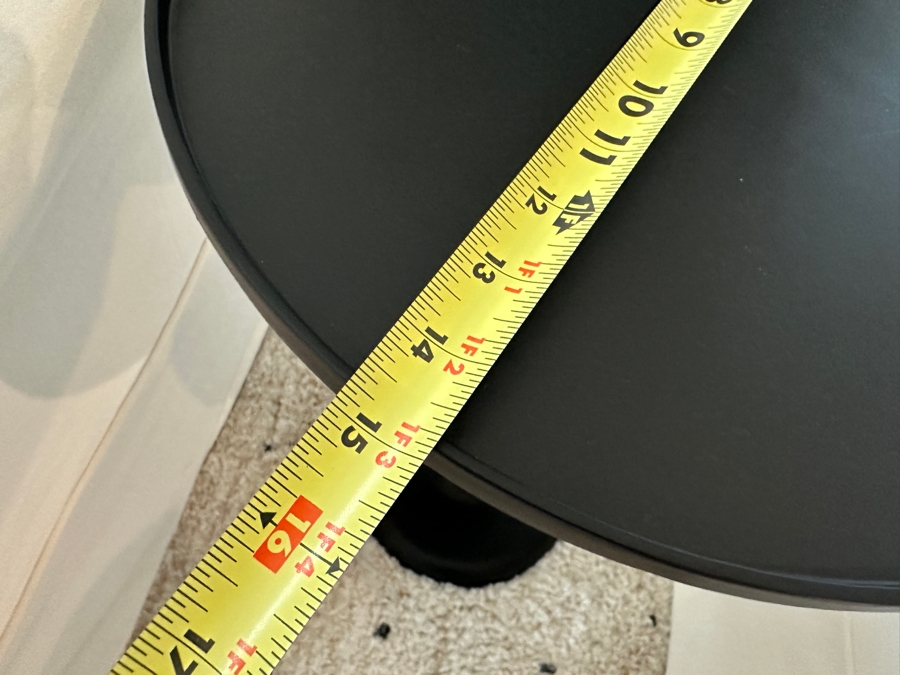 Black Metal Pedestal Side Table 15W X 22H [Photo 4]